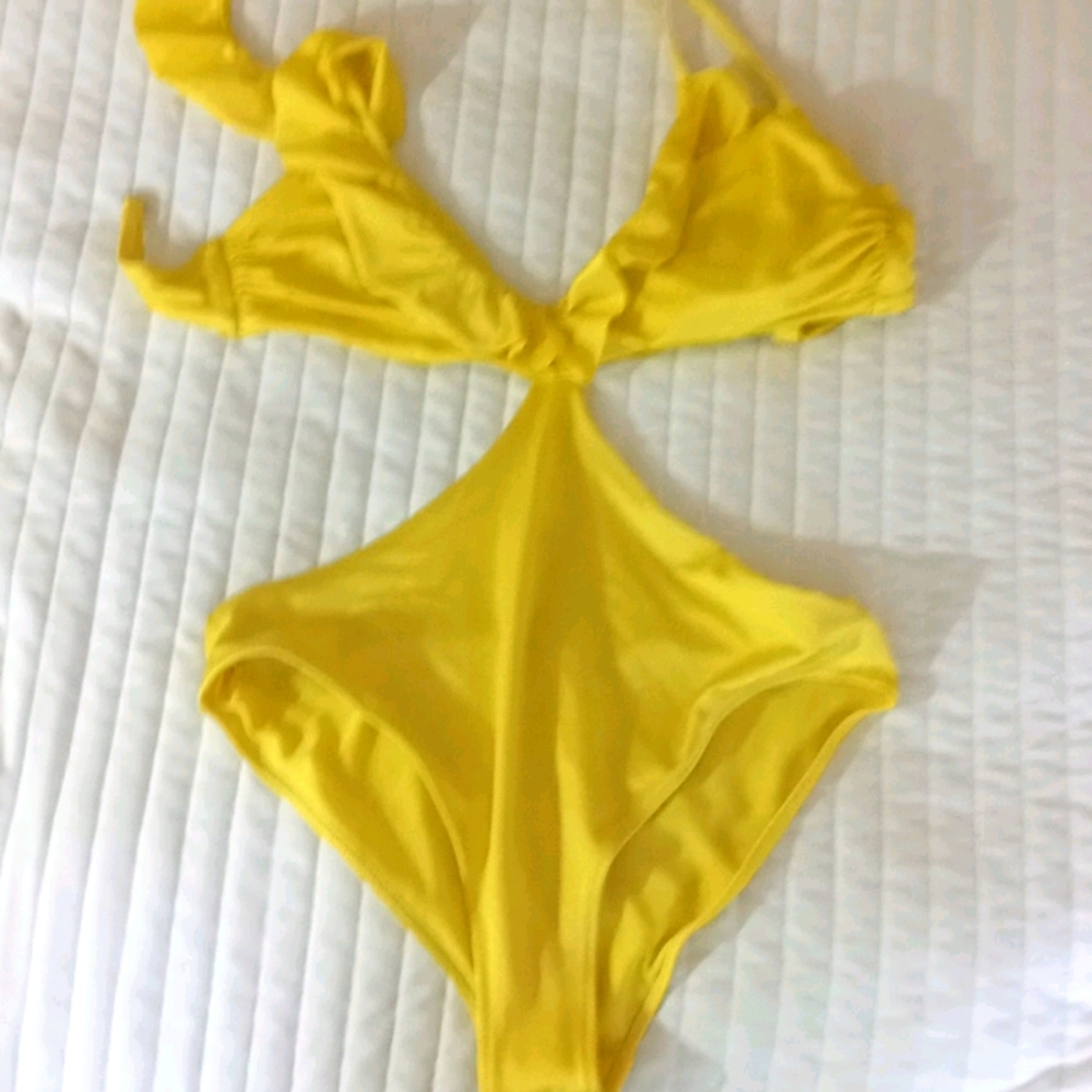 H&M yellow monokini